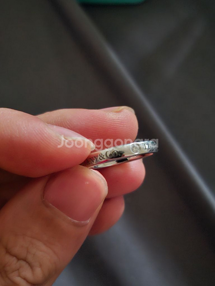 티파니 밴드링 플래티늄 다이아 3mm 9호--3