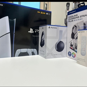 ps5 슬림디스크에디션, 전용헤드셋, 리모컨, 쿨링차져