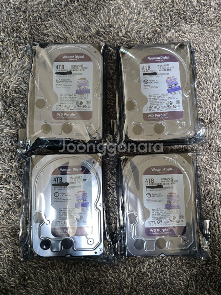 WD 4TB 퍼플 WD43PURZ 미개봉 국내정품 판매--1