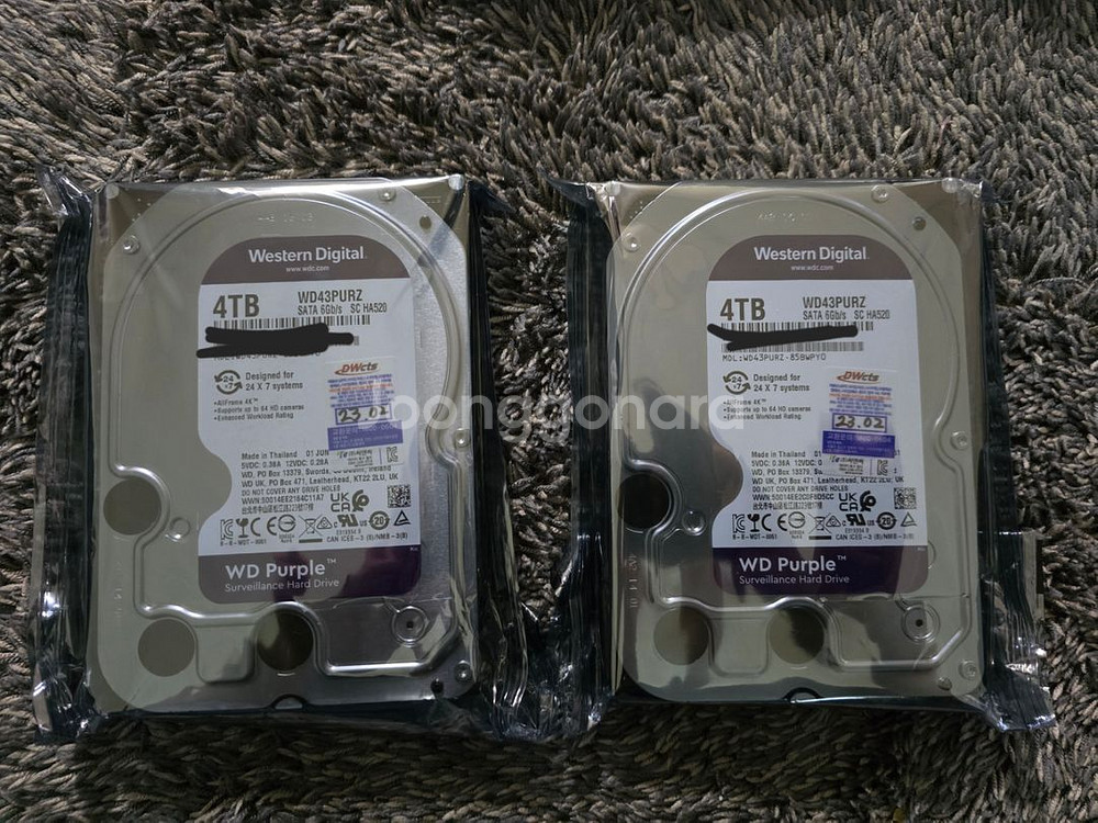 WD 4TB 퍼플 WD43PURZ 미개봉 국내정품 판매--3