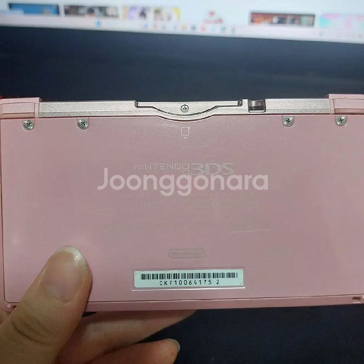 3ds 핑크+정품충전기+아미보리더기+펜--3