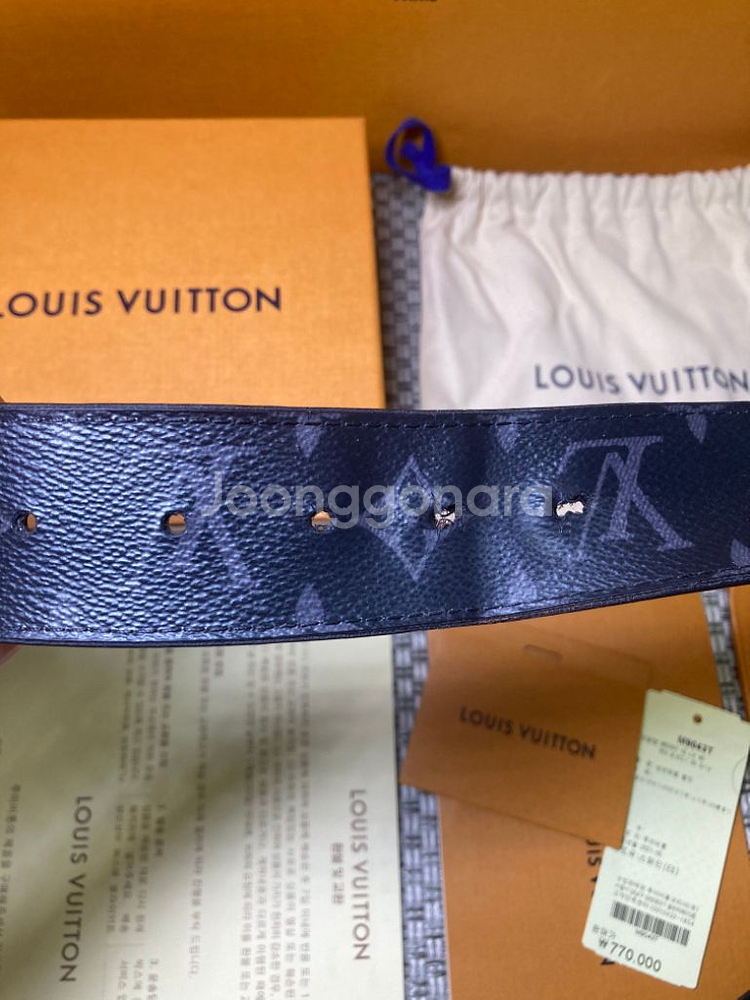 [95/38] 루이비통 리버시블 모노그램 이클립스 벨트--4