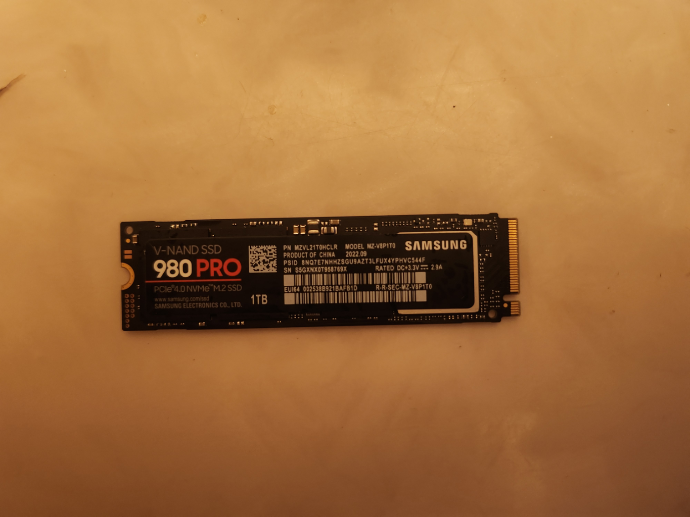 삼성 NVMe SSD 980 PRO 1TB