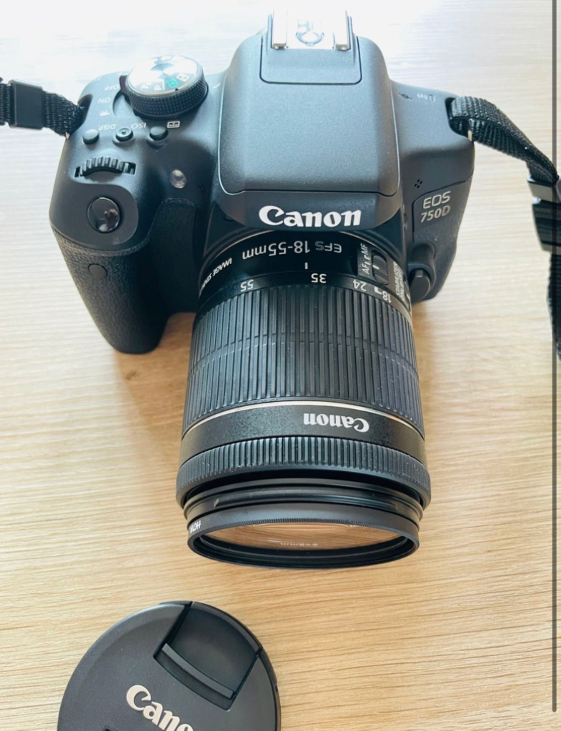 캐논 카메라 eos750D 렌즈포함 풀 패키지.