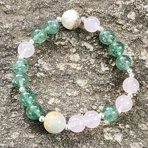 핸드메이드 로즈쿼즈 녹운모 선셋재스퍼 팔찌