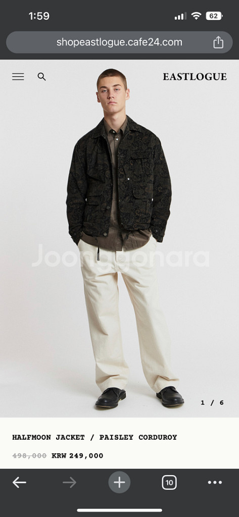 이스트로그 하프문 자켓(paisley corduroy)--1