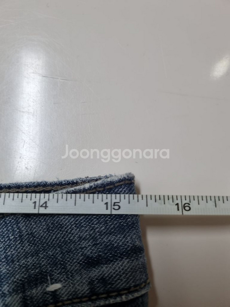 30)켈빈클라인 워싱 데님 생지 일자청바지--7