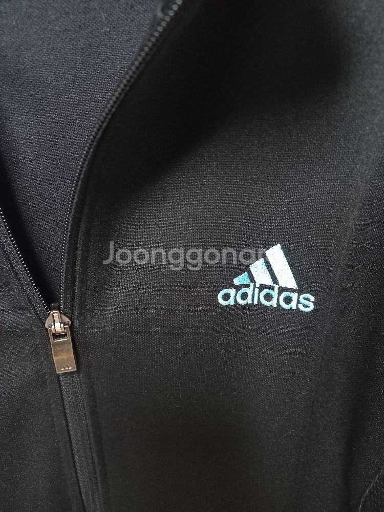 아디다스 블랙 스카이블루 검하 트랙탑 저지 져지집업95--2
