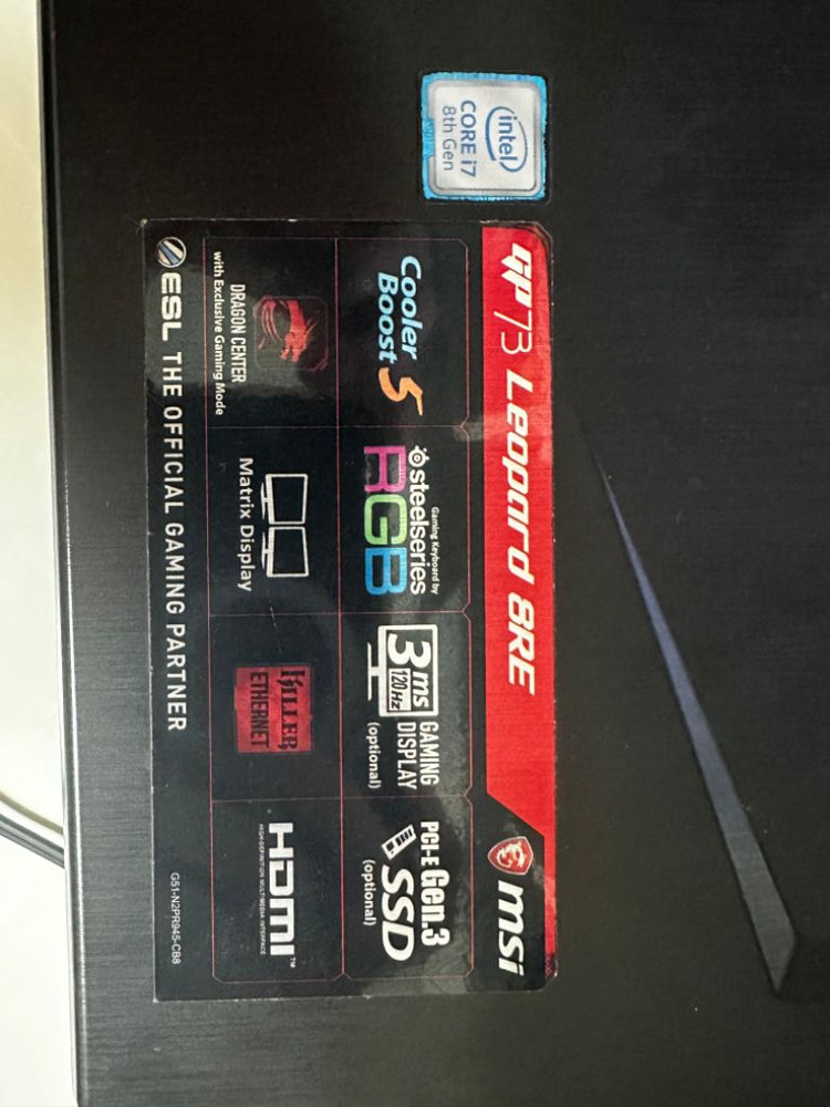 msi 게이밍 노트북 gp73 gtx1060 급처--3