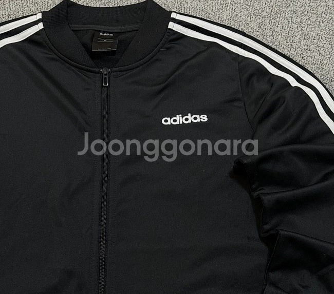 아디다스 블랙 검흰 트랙탑 져지집업 100/L--1