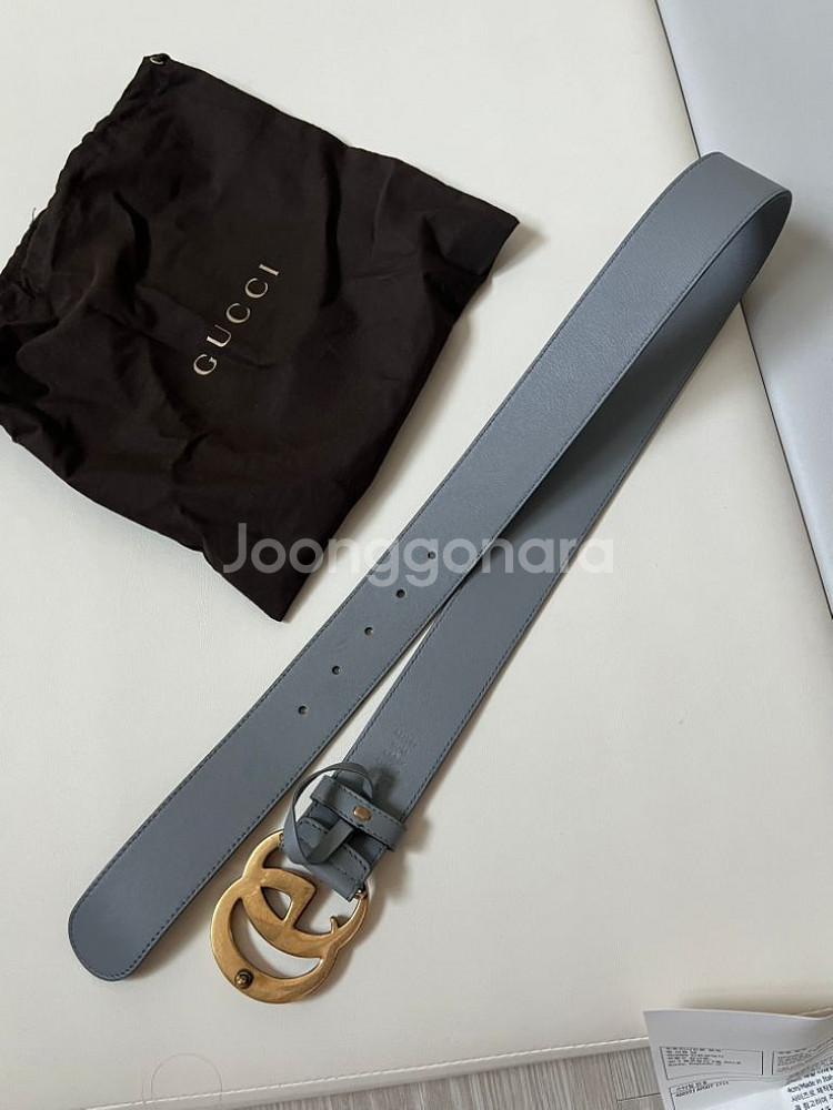 구찌벨트 마몬트 4cm 그레이--1
