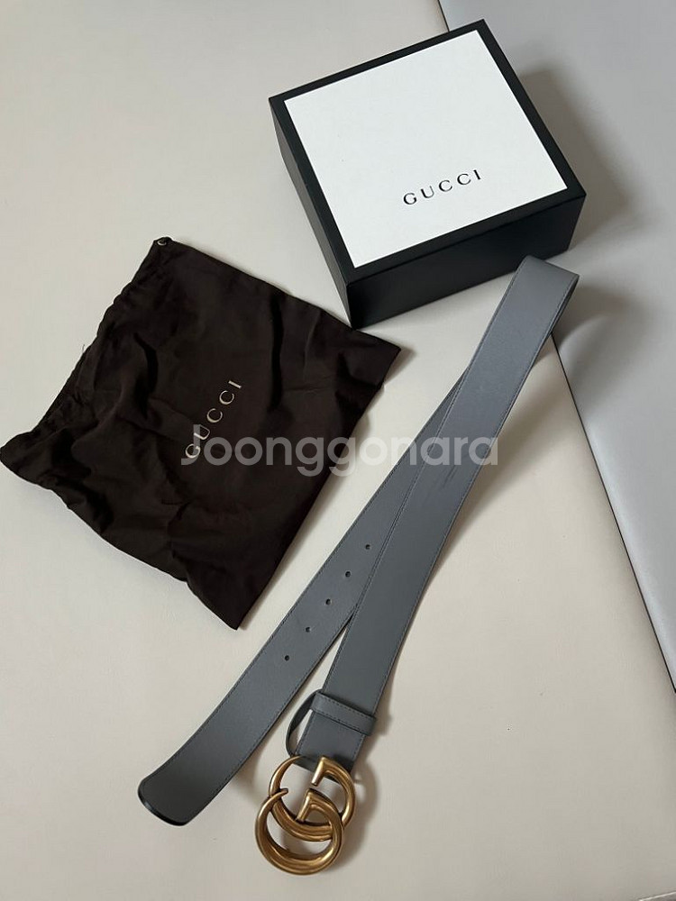 구찌벨트 마몬트 4cm 그레이--3