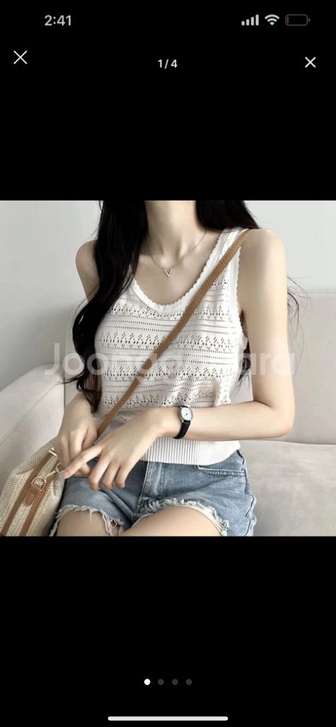 펀칭 나시 민소매--0