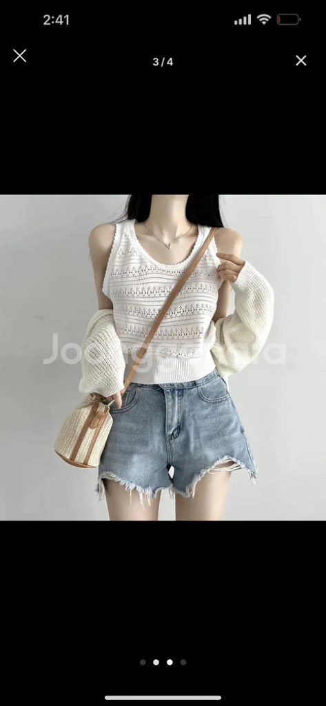 펀칭 나시 민소매--2
