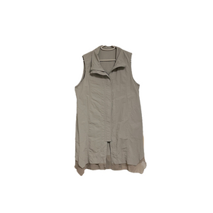 Nylon gray brown vest zip up