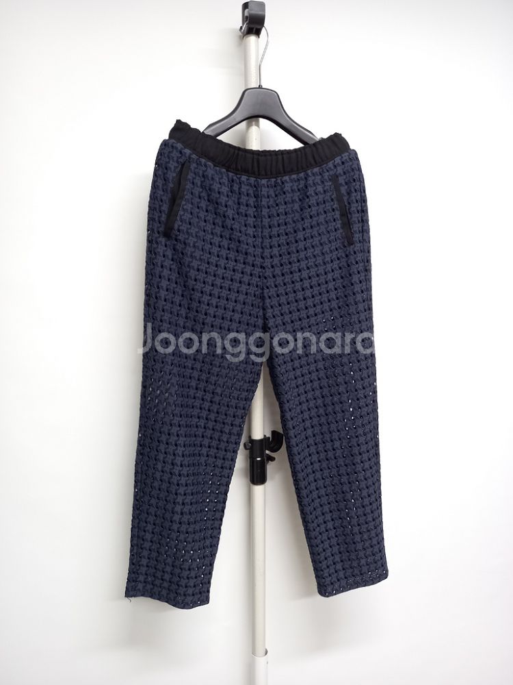 베네통 네이비 펀칭 아일렛 슬랙스 팬츠 55--2