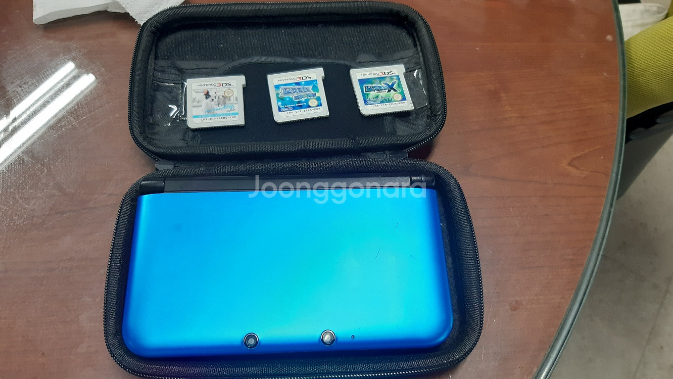 닌텐도 3ds xl 본체 / 케이스 / 칩 2개--1