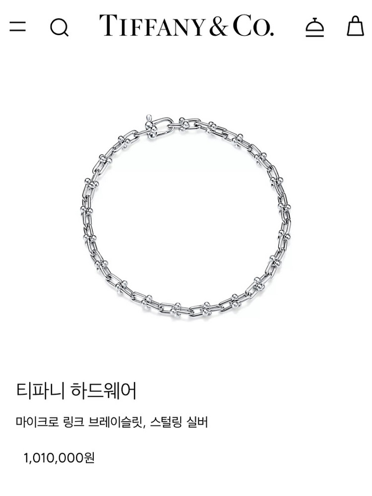 티파니앤코 하드웨어 마이크로 링크 팔찌--2