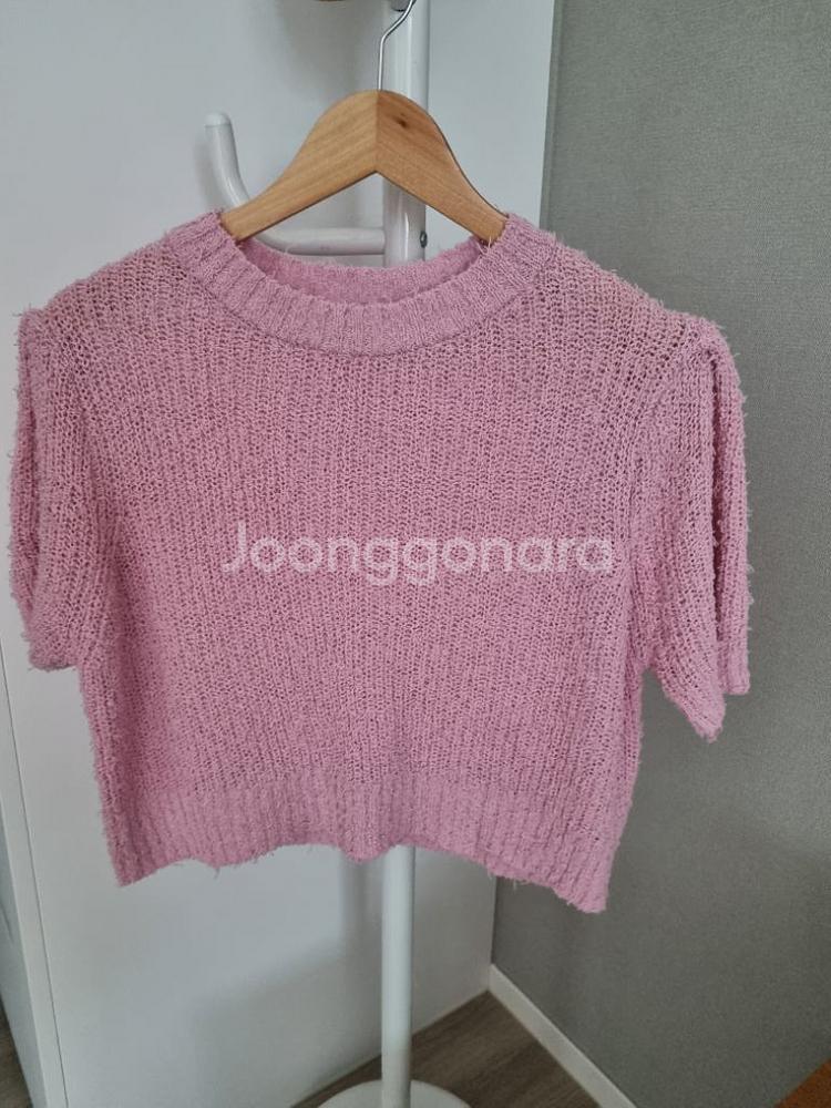 (새상품)여성 꼬리사 반팔 니트--0