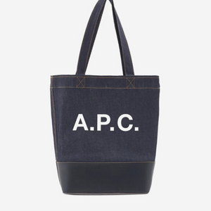 A.P.C. 로고데님 악셀토트백 네이비(새상품)