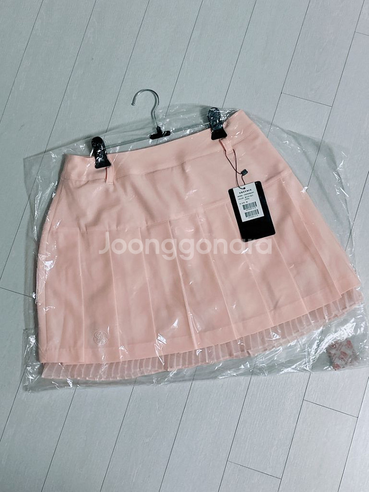 쉬폰 믹스 큐롯 스커트 2.0 핑크 골프스커트--4