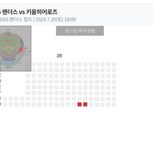 ssg랜더스vs키움 7/20 토 1루응지 2연석 판매