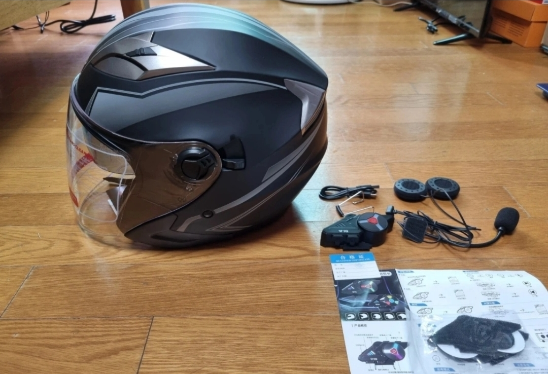 오픈페이스 오토바이 헬멧 + 스마트 블루투스 시스템