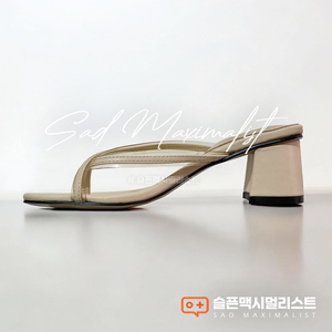 [신상_새상품] 쿠션 쪼리 힐 235 청키굽 6cm