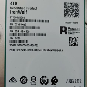 Seagate IronWolf NAS용 HDD 4GB