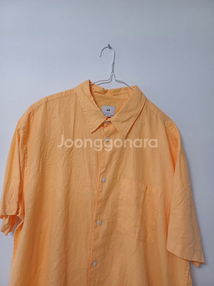 남성 H&M 반팔 린넨셔츠 (새상품.오버핏110)--1