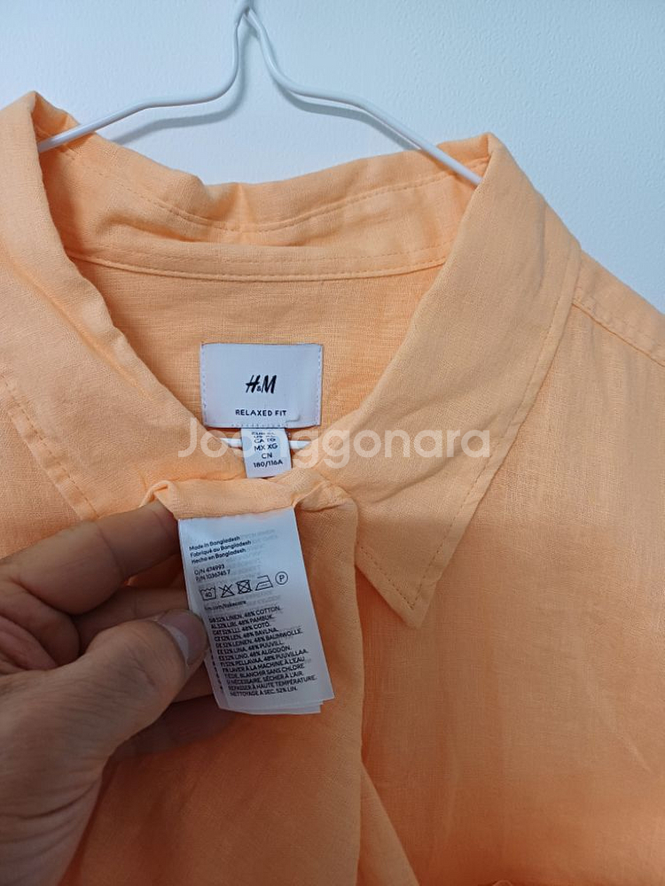 남성 H&M 반팔 린넨셔츠 (새상품.오버핏110)--6