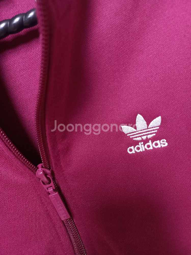 새상품 아디다스 대장급 자주 흰색 트랙탑 져지집업85--2