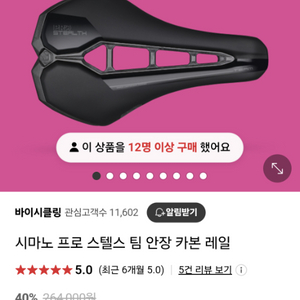 시마노 프로 스텔스 팀 카본 안장