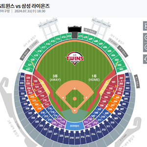 7월 31일 LG트윈스 1루 테이블석 판매