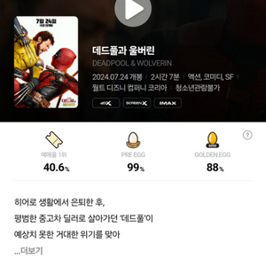 용산 cgv 아이맥스 데드풀 3 정가양도