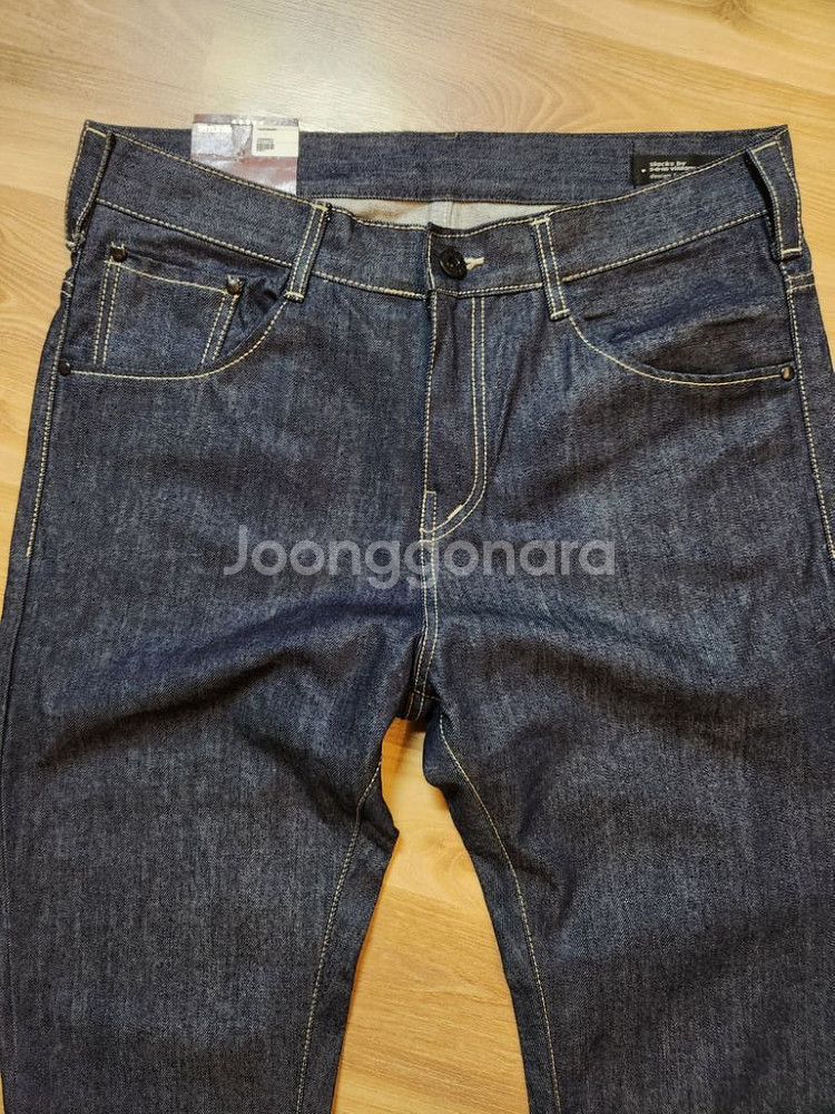 35~36.(새제품) 진청 배기핏 반바지--1