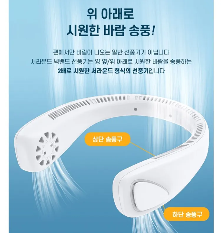 새상품 서라운드넥밴드 선풍기 휴대용 목풍기 이미지
