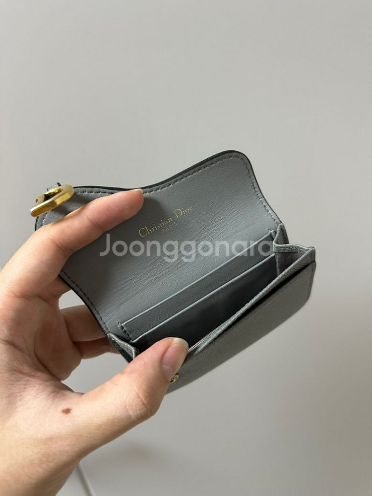 디올 새들 램스킨 포켓 카드지갑--4