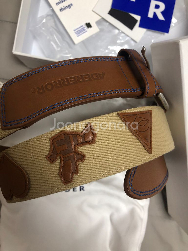 아더에러 벨트 Patch belt Brown거의 새거--1