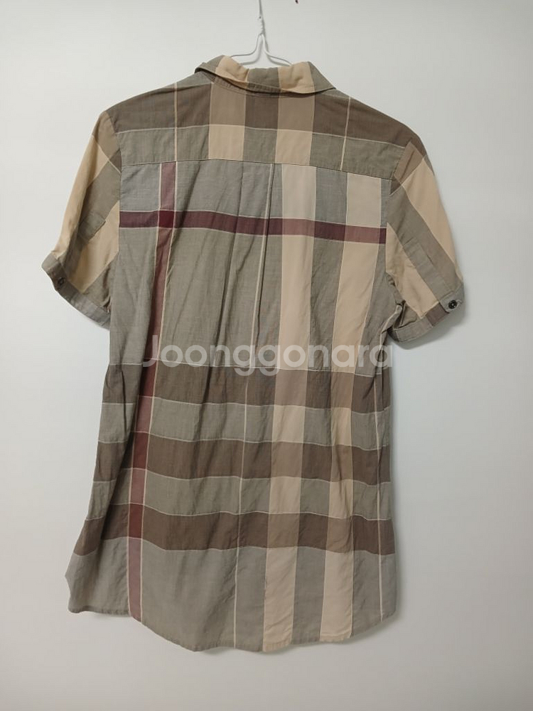 명품 여성 버버리 반팔 롱 체크셔츠 (스판95)--7