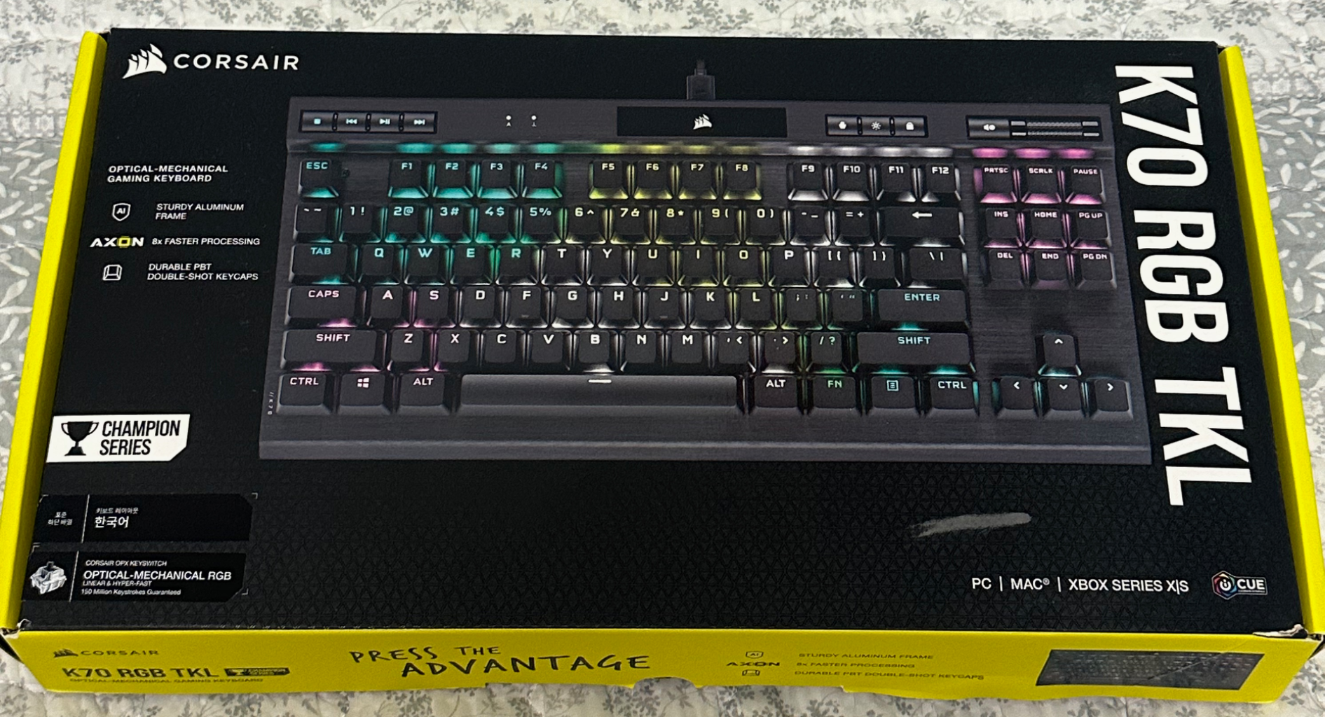 커세어 K70 RGB TKL 챔피언 시리즈 저소음 적축