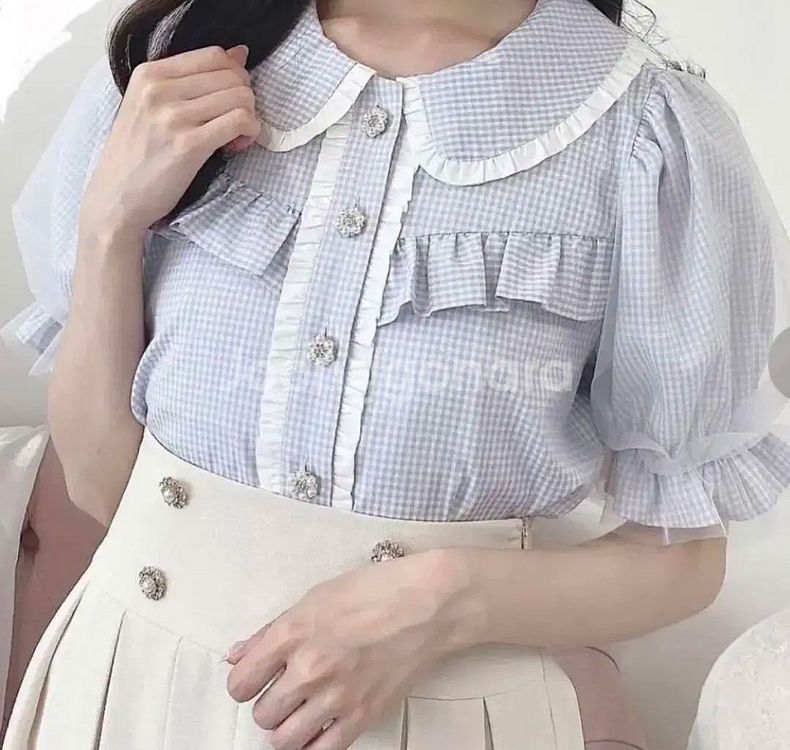 에블린 반팔 블라우스 노에미로지타리즈리사피움디어마이러브--1