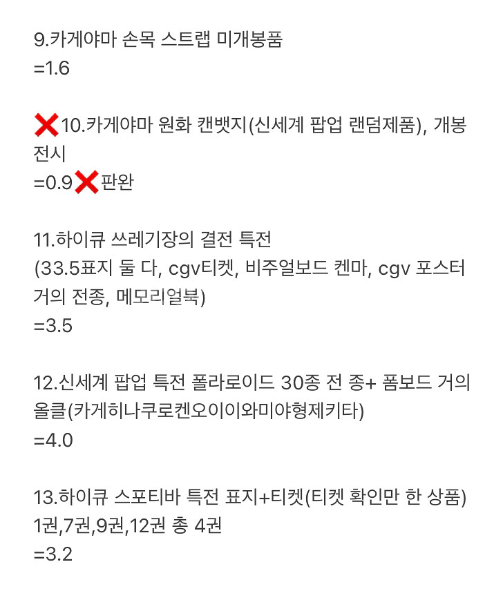하이큐 굿즈 일괄 처분 카게야마 히나타 교복 룩업--1