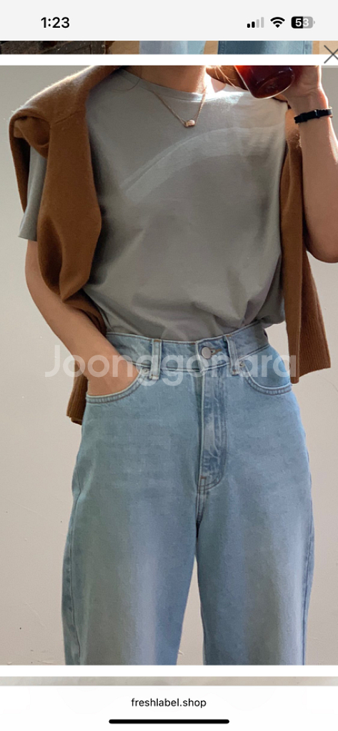 프레쉬라벨 클래식 브이넥 니트 블랙1--4