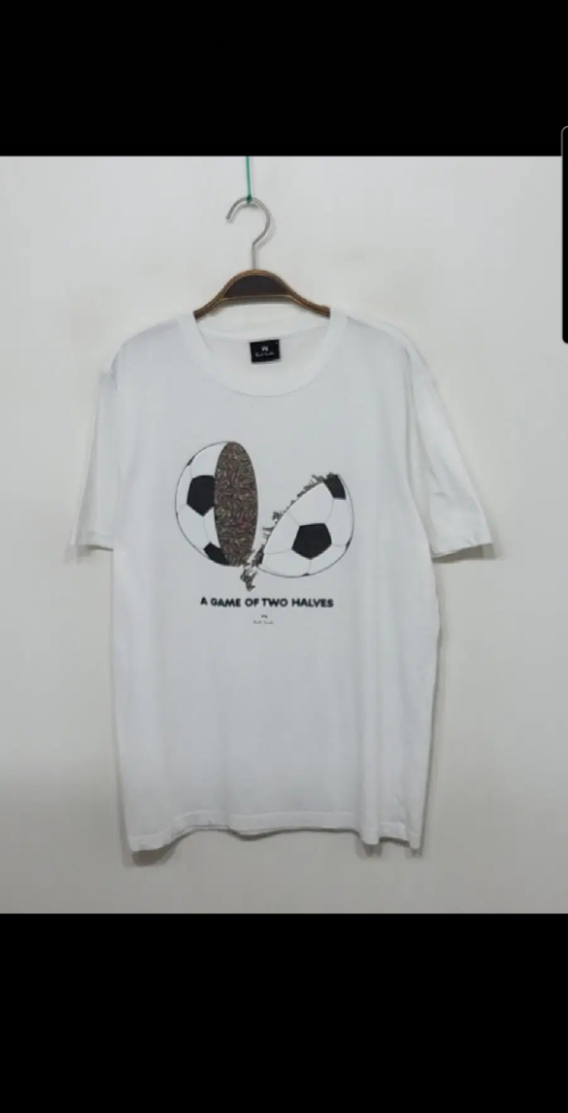 (L) 폴스미스 반팔티 화이트 축구공 패턴 티셔츠