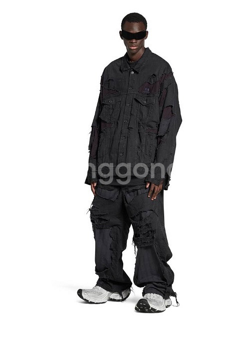 [XS] 발렌시아가 패치워크 파자마 팬츠 새상품--4