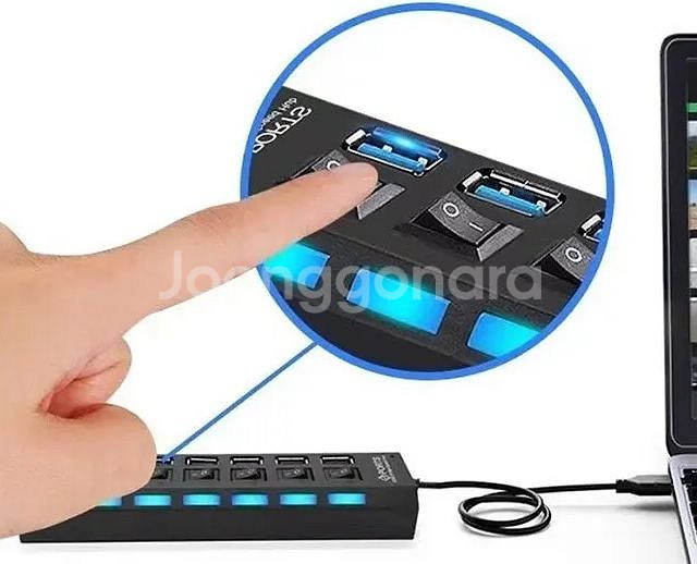 USB 멀티포트 7포트 허브ON OFF 스위치(새상품)--2