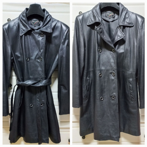 세탁완료Club leather 가죽 롱 자켓