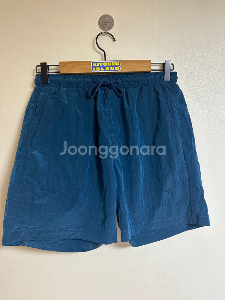 메탈 블루네이비 나일론쇼츠 L 새제품*--0