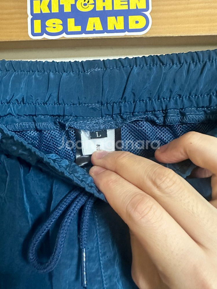 메탈 블루네이비 나일론쇼츠 L 새제품*--1